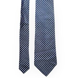 Pronto Uomo men’s gingham blue and white silk neck tie